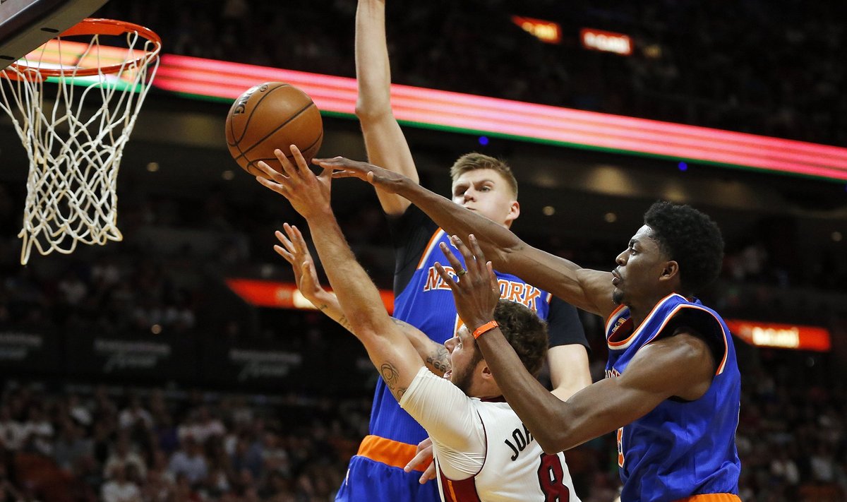 NBA rungtynių „Heat“ – „Knicks“ mačo akimirka
