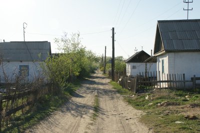 Tuščias kaimas šalia Semipalatinsko