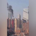 Užfiksuota, kaip Niujorke nugriuvo bokštinis kranas