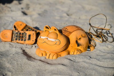Garfieldo telefonai Prancūzijos pakrantėje.