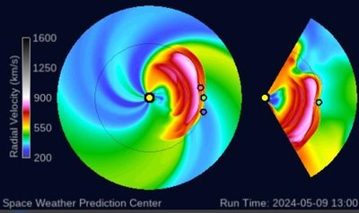 NOAA prognozės G4 kategorijos geomagnetinė audra.