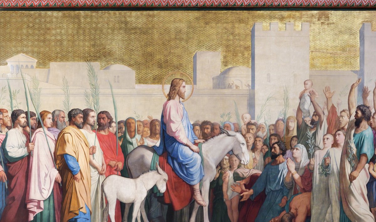 Jėzaus Kristaus įžengimas į Jeruzalę. Autorius Ipolitas Flandrinis, Paryžiaus Sen Žermen de Prė abatija