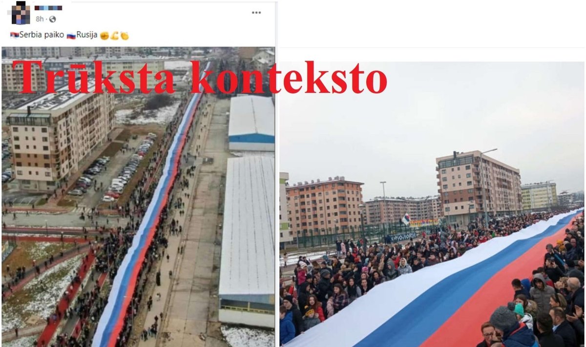 Nuotraukoje vaizduojama ne Rusijos vėliava ir su karu Ukrainoje ji neturi nieko bendro