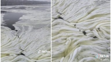 Klaipėdoje užfiksavo įspūdingą Arkčiai būdingą reiškinį: ledas ant vandens „susiraukšlėjo“