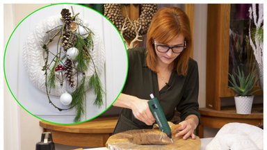 Floristė pademonstravo, kaip namuose pasigaminti kalėdinį vainiką – neišleisite nė 5 eurų