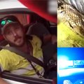 Policijos pareigūnams įkliuvo vyras, viršijęs greitį po to, kai savo automobilyje aptiko gyvatę
