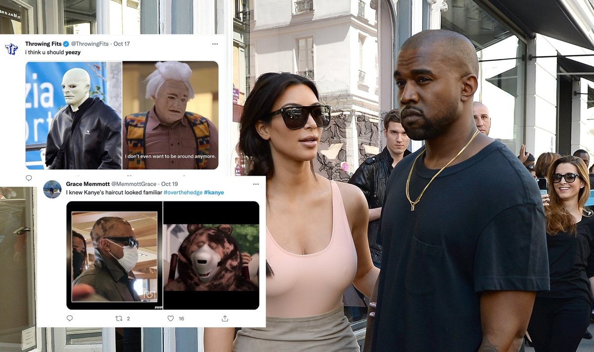 Nauja Kanye West išvaizda davė peno troliams /Foto: Twitter, Vida press