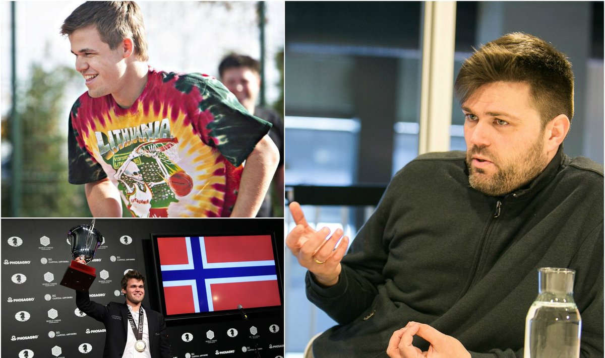 Magnusas Carlsenas ir Peteris Nielsenas (DELFI, Reuters ir Facebook nuotr.)