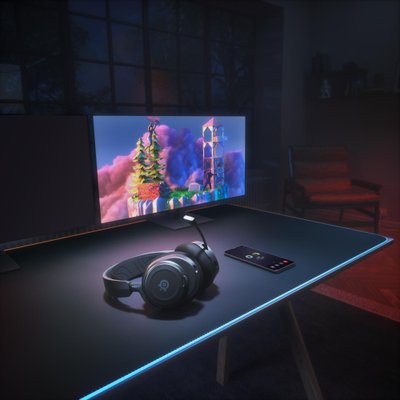 Bevielės ausinės SteelSeries Arctis Nova 7 ant ausų