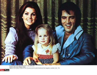 Elvis Presley, žmona Priscilla, dukra Lisa Marie