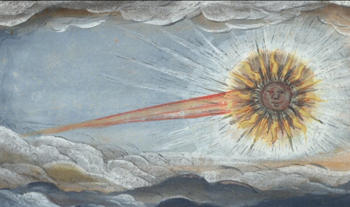 Kometa. Iliustracija iš 1587 metų „Kometų knygos“.