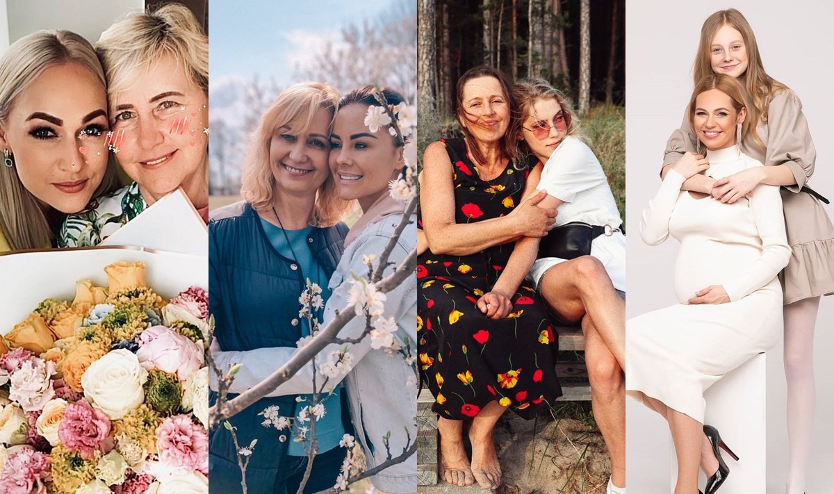 Žinomos moterys su savo mamomis/ Foto: asmeninio albumo ir Dariaus Kučio