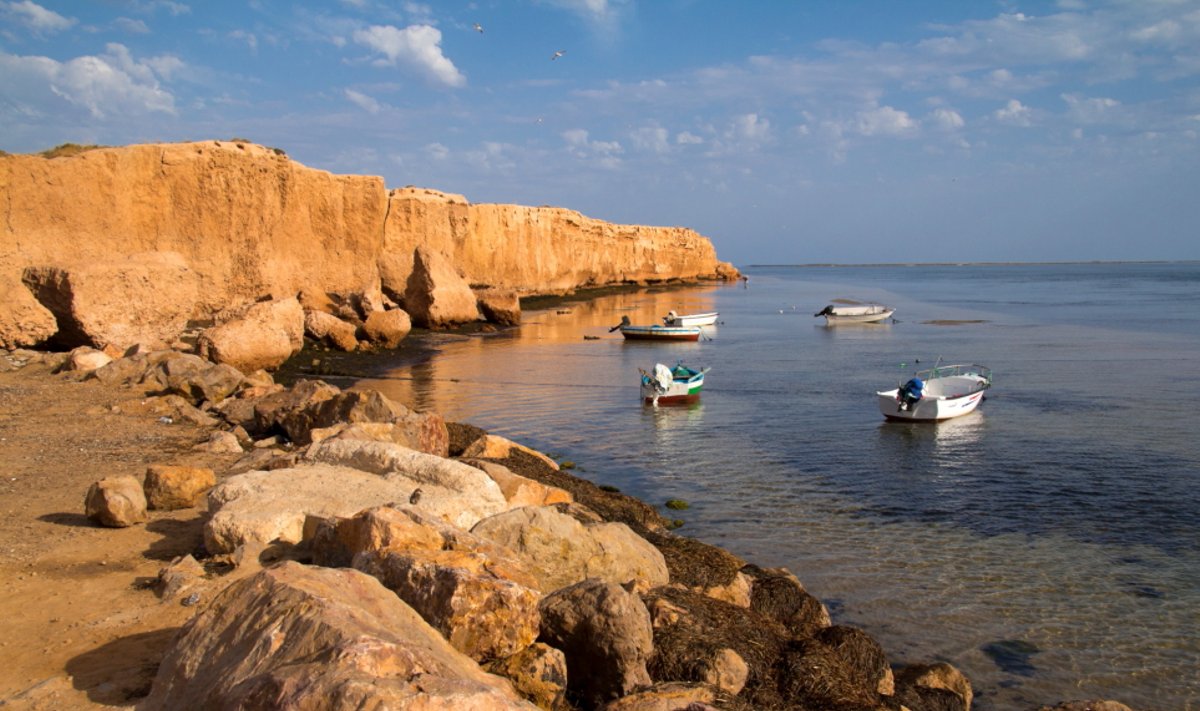 Tuniso rytinė pakrantė prie Džerbos salos