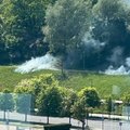 Prie Neries Vilniuje kilo gaisras – pranešta apie degančią žolę
