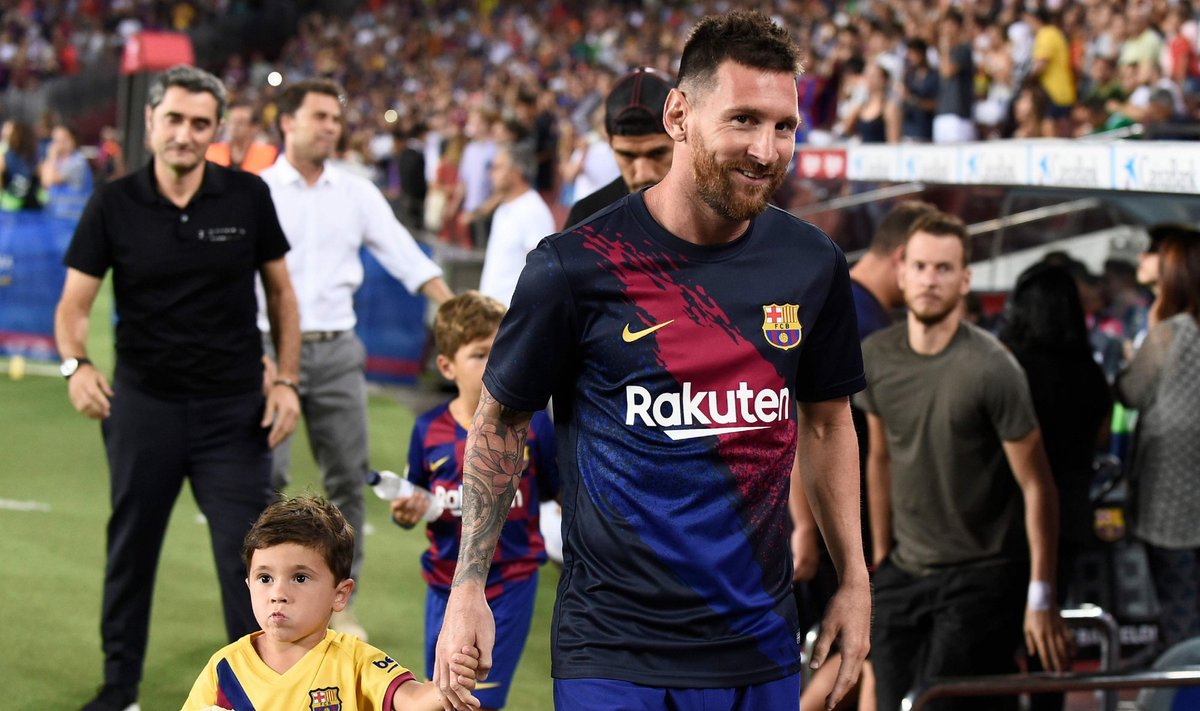 Lionelis Messi su sūnumi
