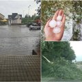 Galingas lietus ir kruša talžė Lietuvą: kai kur apsemtos gatvės, laukiama škvalo