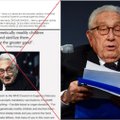 Skleidžia melą: ne, Nobelio taikos premijos laureatas Kissingeris nekalbėjo apie žmonių naikinimą skiepais ir vaikų sterilizaciją
