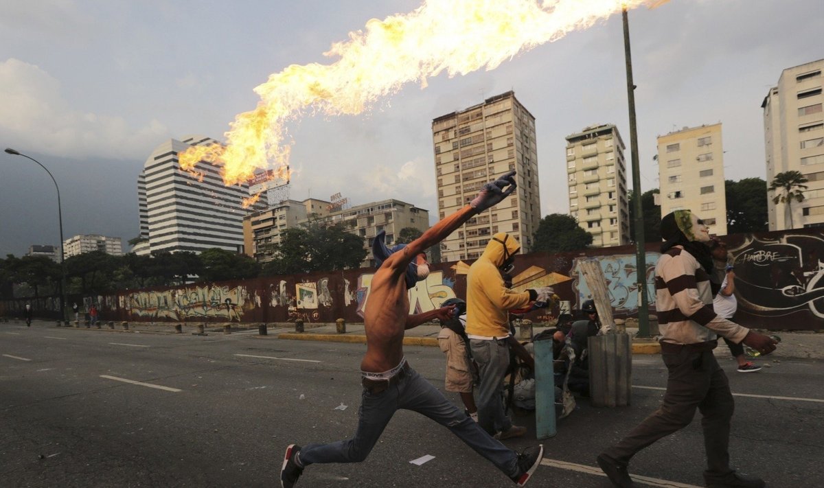 Protestai Venesuelos sostinėje Karakase