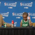 Nauja mada: NBA žaidėjų vaikų linksmybės spaudos konferencijose