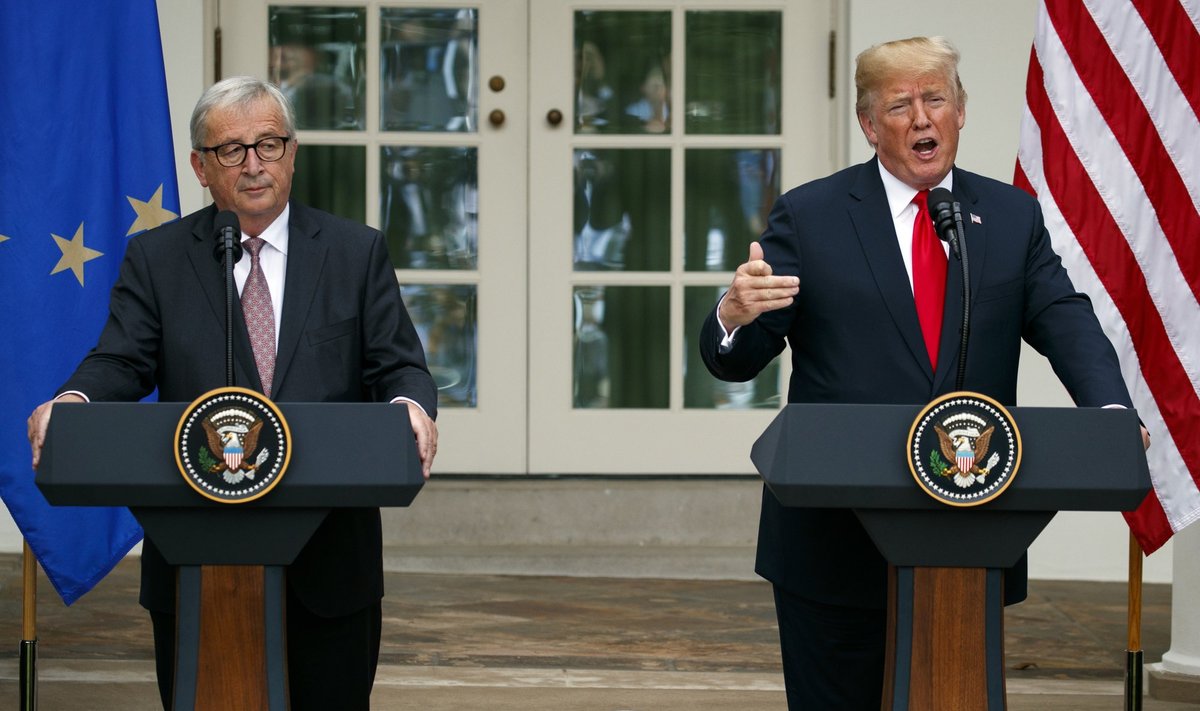 Junckeris ir Trumpas susitarė mažinti įtampą prekybos srityje