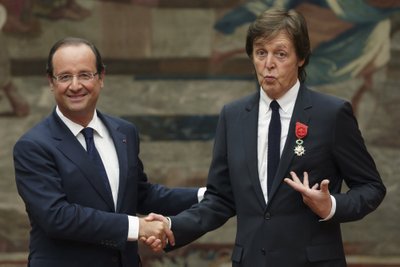 Francois Hollande'as ir Paulas McCartney