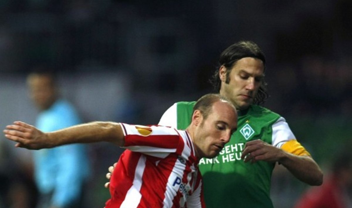 Gaizka Toquero ("Athletic") ir Torsten Frings ("Werder") 