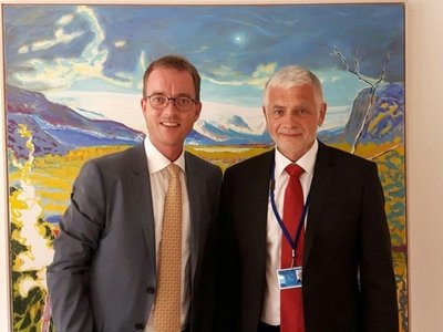 Danijos aplinkos ir maisto ministru Esben Lunde Larsen susitiko su žemės ūkio ministru Broniumi Markausku