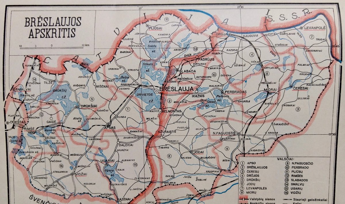 25 PAV. Žemėlapis iš „Lietuviškosios enciklopedijos“ T. 4 (1936)