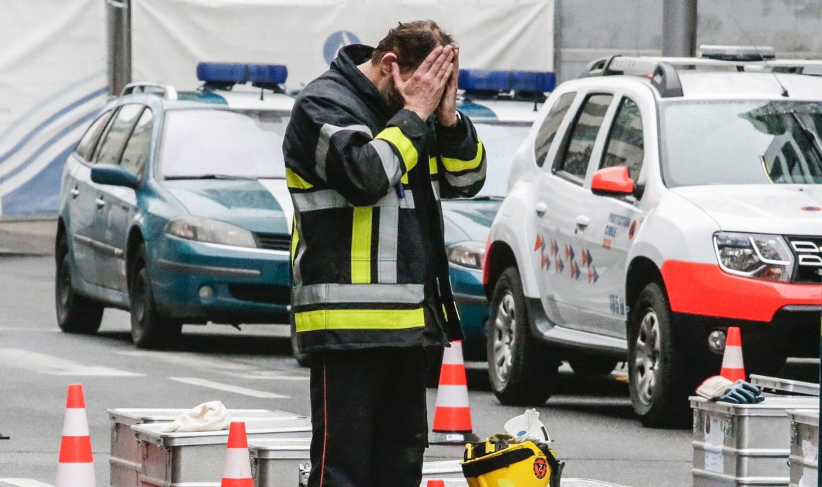 A firefighter in Brussels