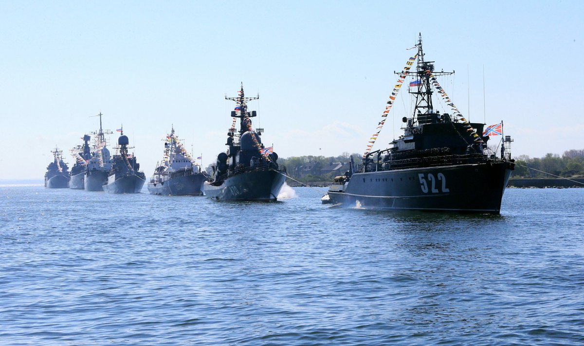 Russian Baltic Fleet on exercises at Kaliningrad
