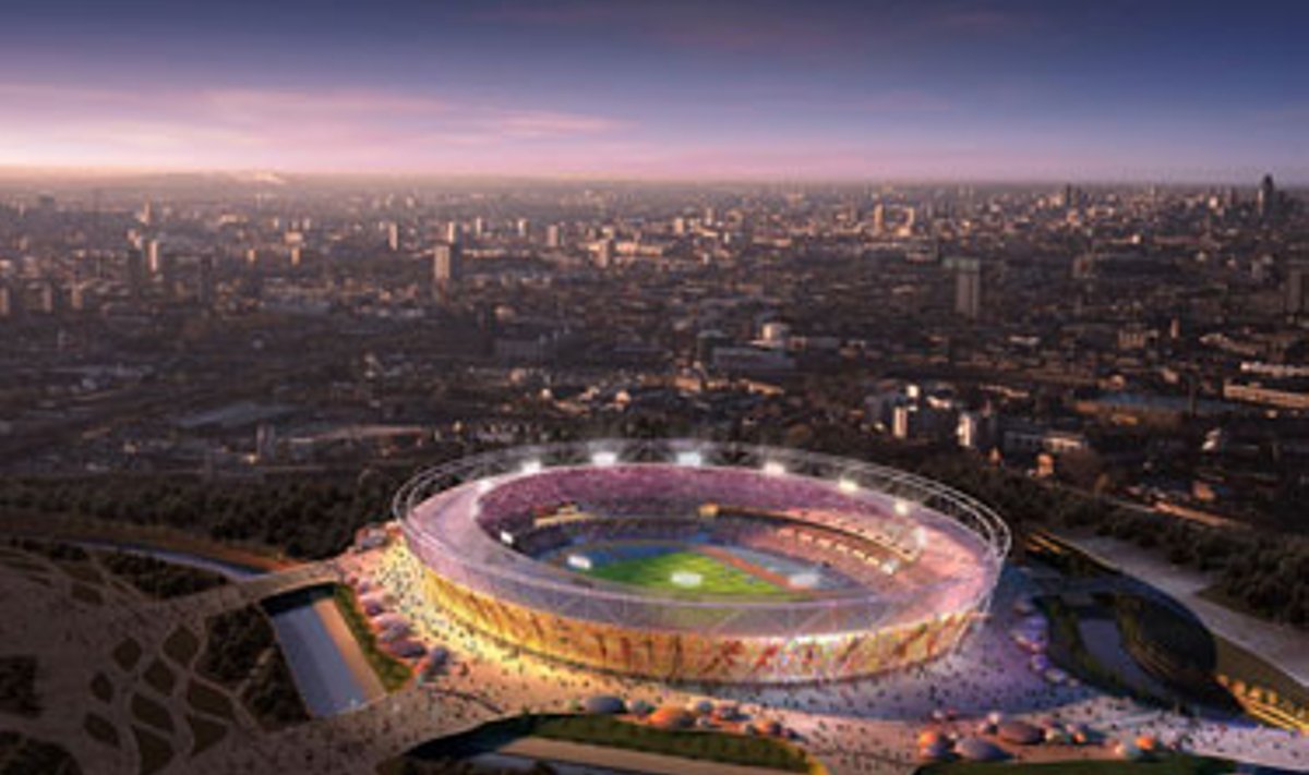 Nuotraukoje - 2012 metų Olimpinėms žaidynėms Londone statomo 80 tūkst. vietų stadiono vizualizacija. Stadiono statybos darbų sąmata siekia beveik pusę milijardo svarų sterlingų (apie 2,5 mlrd. litų).