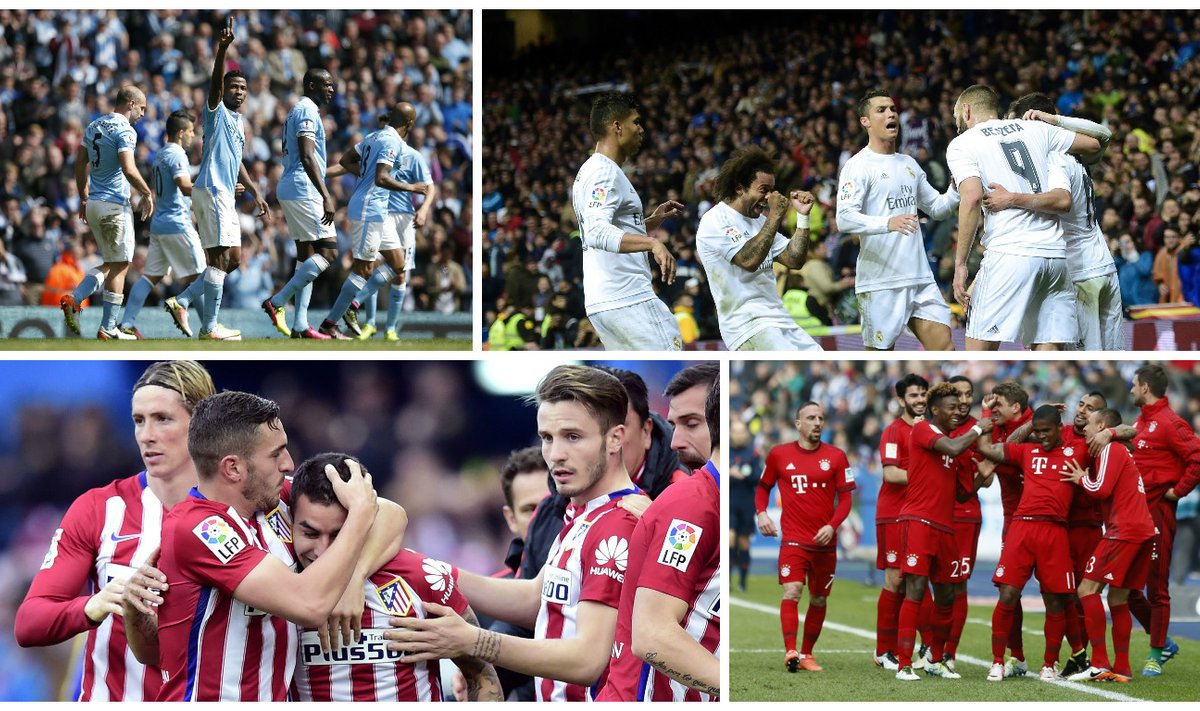 "Man City", "Real", "Atletico" ir "Bayern" (AFP/Reuters)