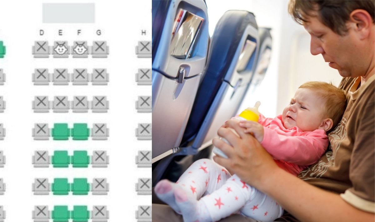 Žymimos vaikų vietos lėktuve