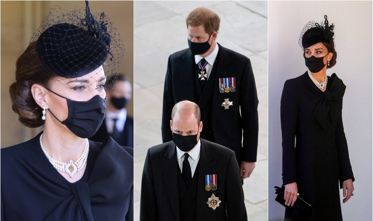Kate Middleton, princas Williamas ir princas Harry