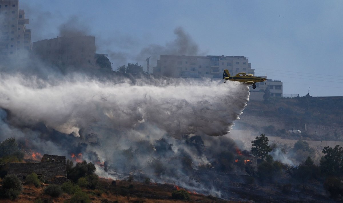 Izraelyje per rekordinę kaitros bangą kovojama su miškų gaisrais
