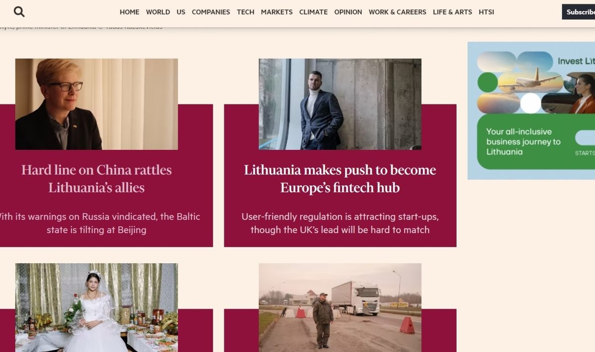 „Financial Times“ publikacijos apie Lietuvą