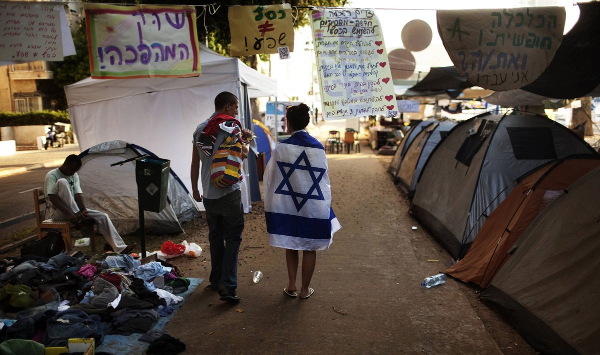Izraelio jaunimas protestuoja prieš augančias kainas