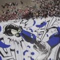 Japonijos mokiniai nupiešė milžinišką komiksą apie Pasaulio futbolo čempionato herojus