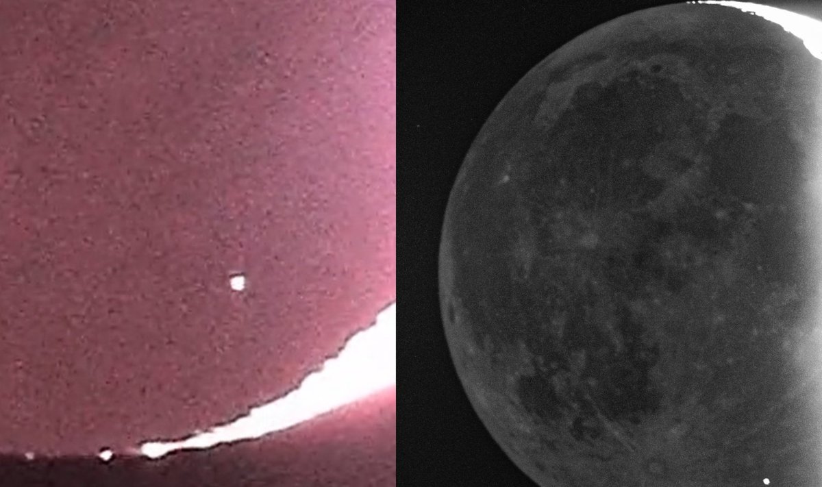 Asteroido smūgis į Mėnulio paviršių. D. Fujii/Twitter nuotr.