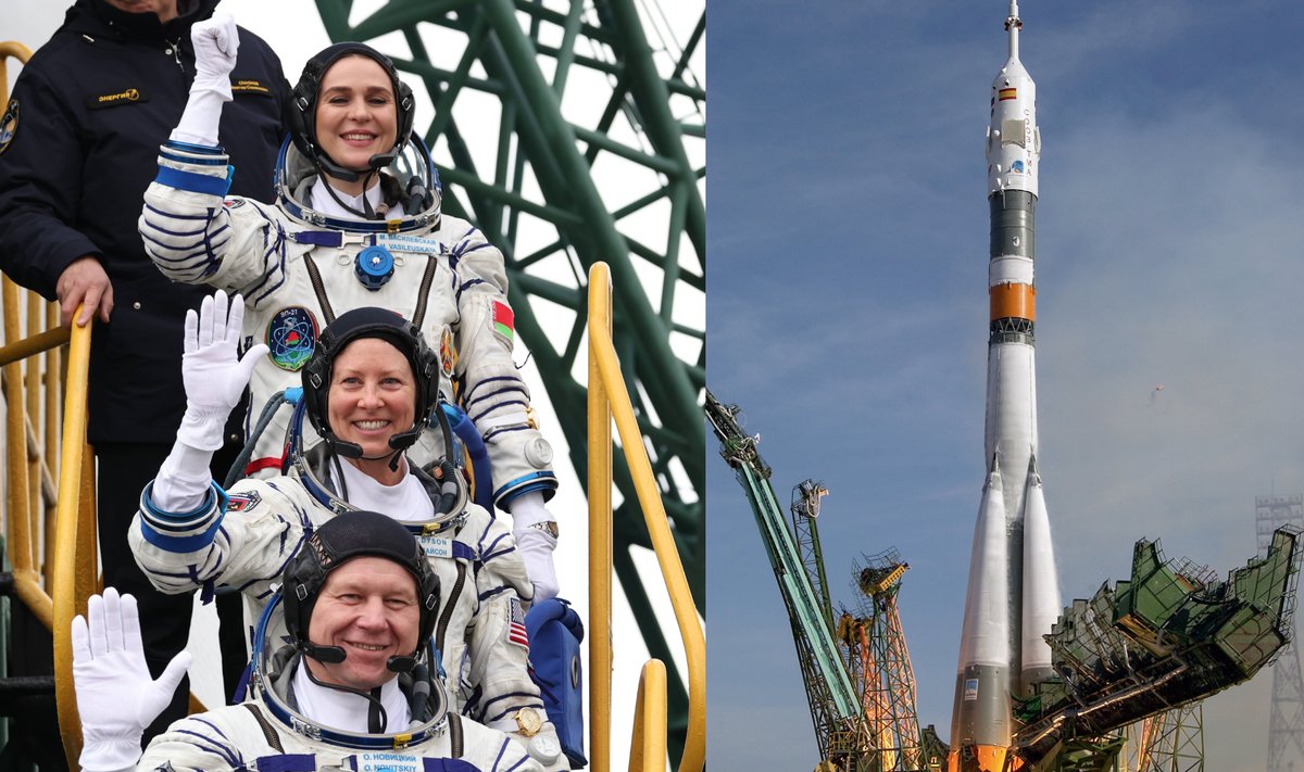 Rusiška raketa Soyuz nepakilo. Scanpix/NASA nuotr.