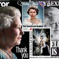 Jungtinės Karalystės spauda pagerbė Elžbietą II: daugumos bulvarinių leidinių pirmieji puslapiai – nespalvoti