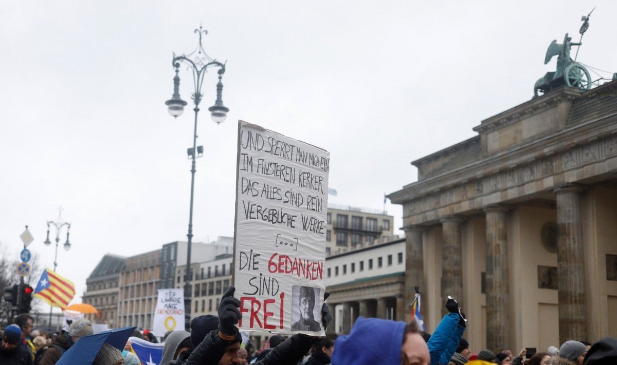 Protestas Berlyne dėl Carleso Puigdemont'o paleidimo