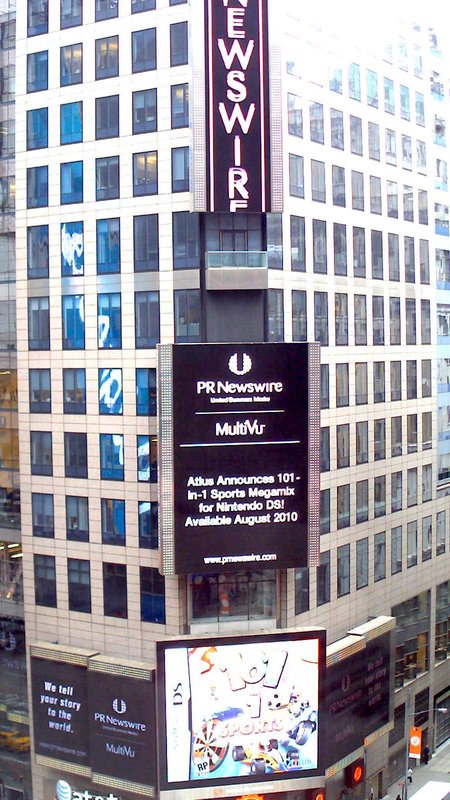 "Nordcurrent" žaidimo reklama Times Square sankryžoje Niujorke
