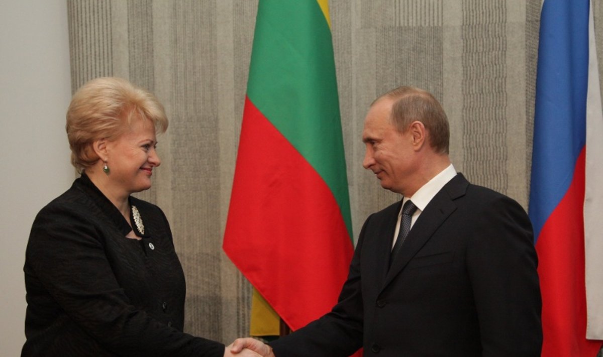 President Dalia Grybauskaitė of Lithuania and Vladimir Putin of Russia