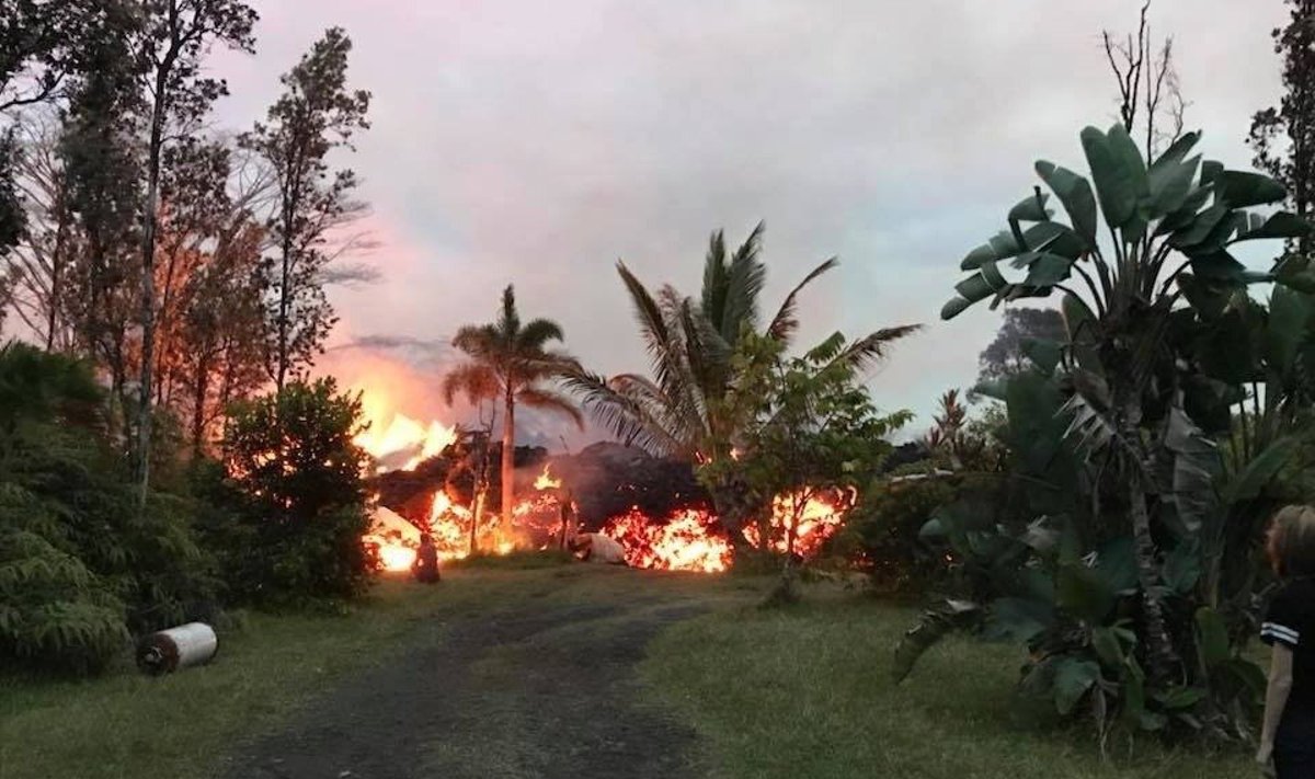 sunaikintas lietuvės namas Havajuose