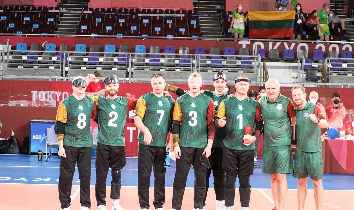 Tokijo paralimpinių žaidynių golbolo ketvirtfinalis: Lietuva - Belgija / FOTO: Dainius Ožalas/LPAK