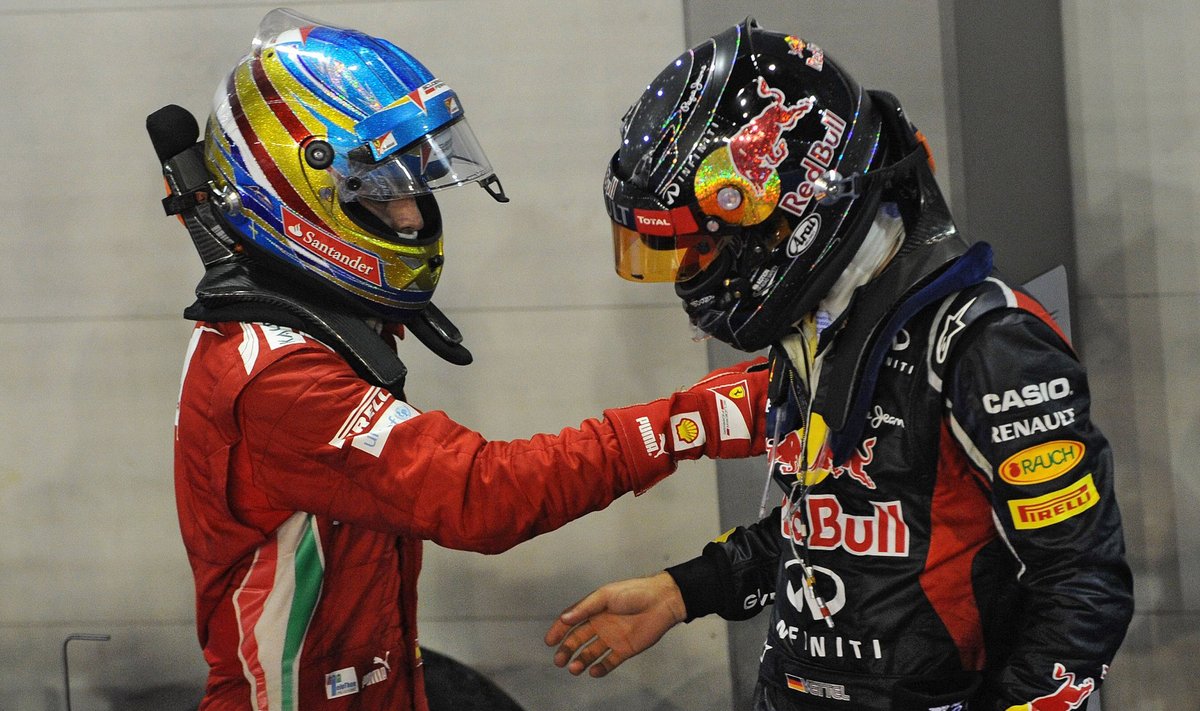 Fernando Alonso ir Sebastianas Vettelis