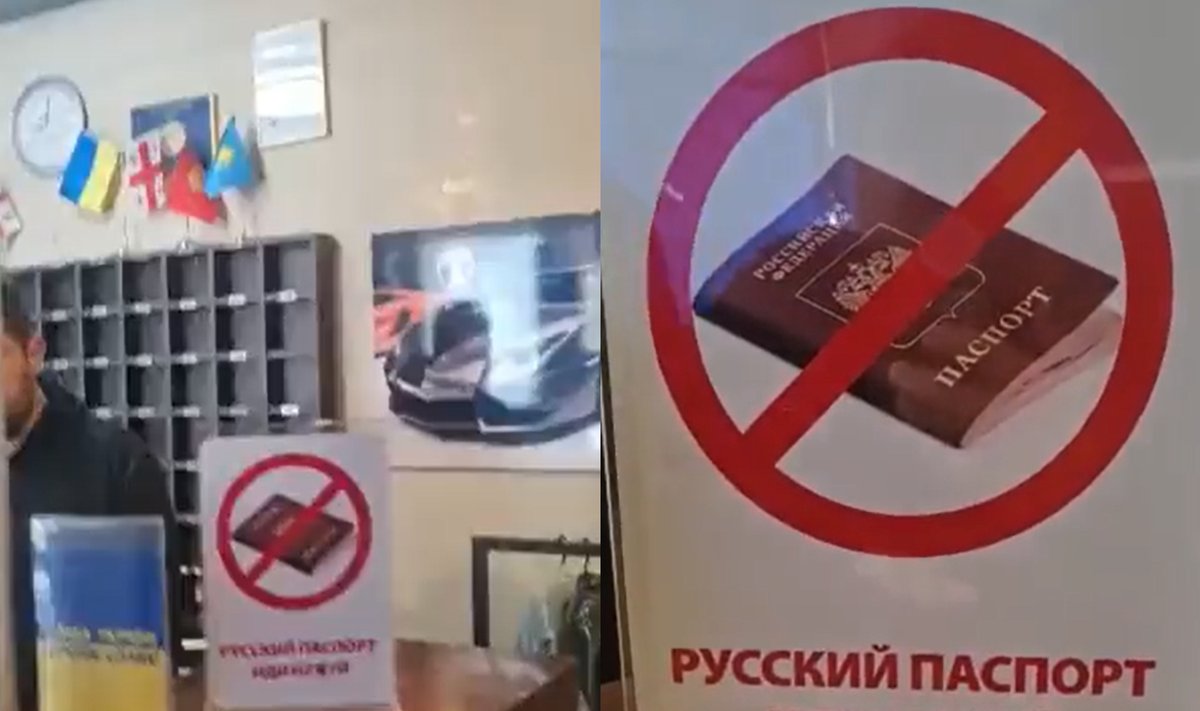  Į Sakartvelą atvykstančius rusus viešbutyje pasitinka iškalbingas užrašas