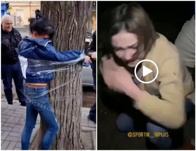 Kairėje – Ukrainoje nubausta vagilė; dešinėje – nusikalstamos Rusijos grupuotės auka