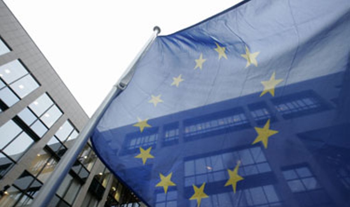 Europos Sąjungos vėliava Briuselyje. 